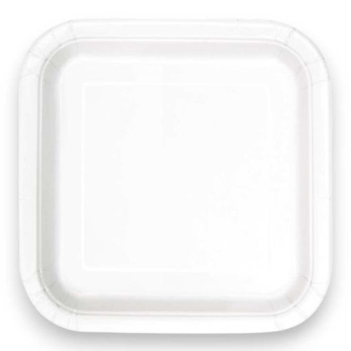 Picture of PAPER PLATES SQUARE WHITE 18X18CM - 16 PACK